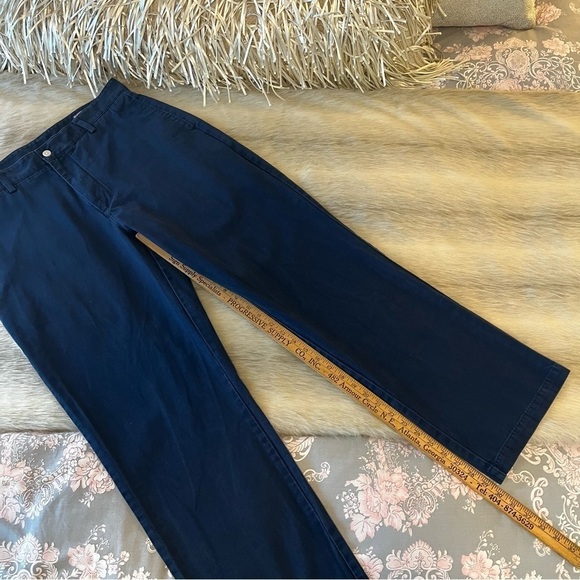 VINYARD VINES Navy Blue Club Pant Slacks 34 x 32 Flat Front 100% Cotton Twill - Picture 8 of 9